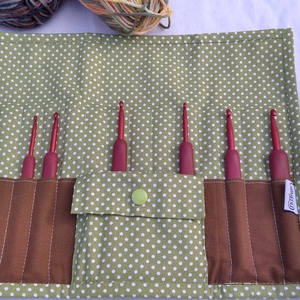 Horgolótű tartó bagoly mintával zöld - otthon & életmód - tárolás & rendszerezés - tárolókosár - Meska.hu