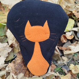 Nagy méretű téli kerékpár üléshuzat vízhatlan réteggel, vörös macska - Meska.hu