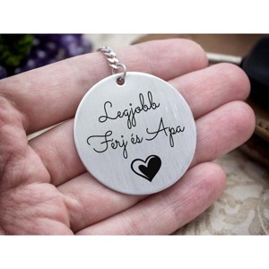 Legjobb Férj és Apa acél medálos kulcstartó, Táska & Tok, Kulcstartó & Táskadísz, Kulcstartó, , MESKA