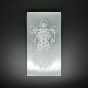 Szelenit lap Buddha metatron 10x15cm - Meska.hu