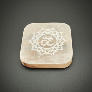 Szelenit üveg négyzet OM mandala mintával 67 cm - Meska.hu