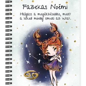 Személyre szabható - Vörös hajú Csini Rák lány mintás A5-ös füzet, Otthon & Életmód, Papír, írószer, Jegyzetfüzet & Napló, , MESKA