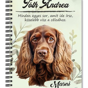 Személyre szabható - Barna Amerikai cocker spániel portré mintás A6-os füzet, Otthon & Életmód, Papír, írószer, Jegyzetfüzet & Napló, , MESKA