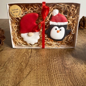 Manó és Pingvin - Mézeskalács dísz dobozban - Meska.hu