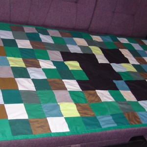 Minecraft patchwork ágytakaró - otthon & életmód - lakástextil - ágytakaró - Meska.hu