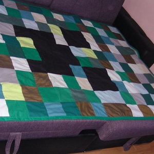 Minecraft patchwork ágytakaró - otthon & életmód - lakástextil - ágytakaró - Meska.hu