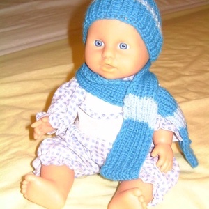 Játék babának sapka-sál garnitúra - Meska.hu