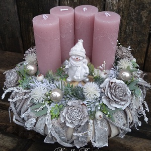 Hóemberkés adventi koszorú  - Meska.hu