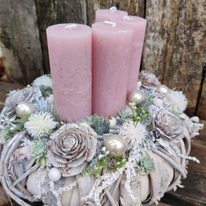 Hóemberkés adventi koszorú  - karácsony - adventi díszek - adventi koszorú - Meska.hu