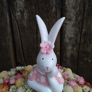 Álmodozó nyuszik virágmezőn  - otthon & életmód - dekoráció - asztal és polc dekoráció - asztaldísz - Meska.hu