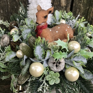 Őzikés asztali dísz - karácsony - adventi díszek - adventi asztaldísz - Meska.hu