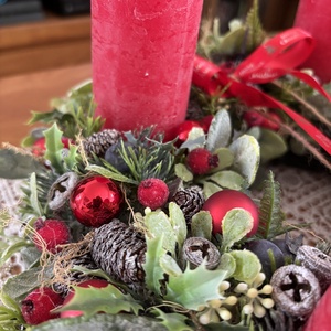 Adventi koszorú-piros - Meska.hu