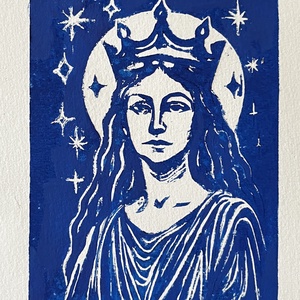 Holdkirálynő linónyomat - művészet - grafika & illusztráció - művészi nyomat - Meska.hu