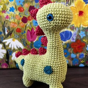 Horgolt dínó játékfigura plüss - játék & sport - plüssállat & játékfigura - láma - Meska.hu