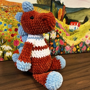 Horgolt dínó játékfigura plüss, Játék & Sport, Plüssállat & Játékfigura, Láma, Horgolás, MESKA