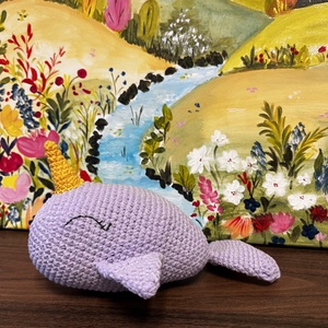 Horgolt narvál játékfigura plüss, Játék & Sport, Plüssállat & Játékfigura, Láma, Horgolás, MESKA