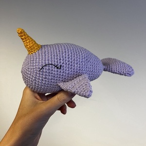 Horgolt narvál játékfigura plüss - játék & sport - plüssállat & játékfigura - láma - Meska.hu