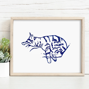 The Sleeping Cat -  linónyomat - Meska.hu