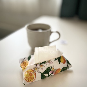 Citrom Mintás Zsebkendő Tartó - 100% pamut, Táska & Tok, Pénztárca & Más tok, Zsebkendőtartó tok, Varrás, MESKA