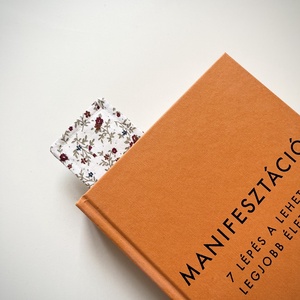 Bordó apróvirágos textil könyvjelző � 100% pamut - könyv & zene - könyvjelző - Meska.hu