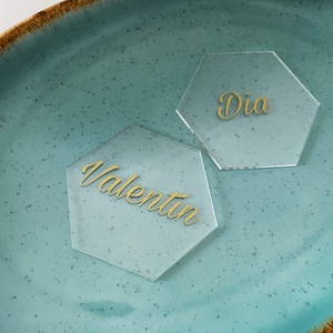 Esküvői ültető plexi - hexagon  - Meska.hu
