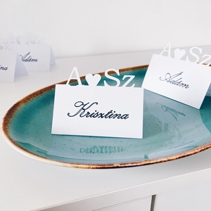 Kezdőbetűs ültető kártya - esküvő - meghívó & kártya - ültetési rend - Meska.hu