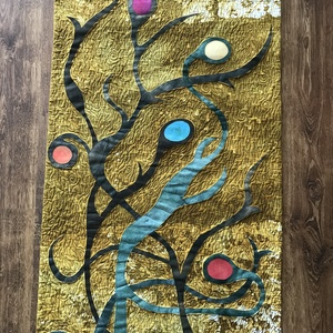 Falikép Ágas-bogas vadvirág, Művészet, Textilkép, Egyéb, Patchwork, foltvarrás, MESKA