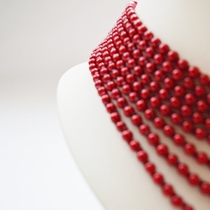 Meggyszínű, 8 soros kaláris tekla és üveggyöngyből  -  - Meska.hu