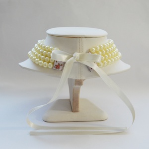 4 soros halványsárga kaláris - 8 mm-es plastic gyöngyből - ékszer - nyaklánc - gyöngyös nyaklánc - Meska.hu