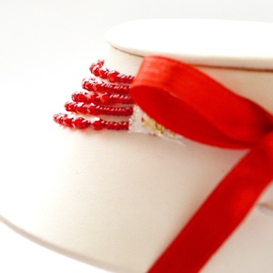 Kislánynak való méretű, 5 soros piros kaláris - 4 mm-es csiszolt üveggyöngyből - ékszer - nyaklánc - párhuzamos nyaklánc - Meska.hu