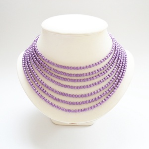 7 soros lila kaláris - nagyszemű cseh kásagyöngyből - Meska.hu