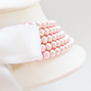 5 soros rózsaszín kaláris - 6 mm-es üvegtekla gyöngyből - ékszer - nyaklánc - gyöngyös nyaklánc - Meska.hu