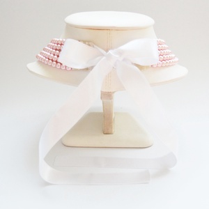 5 soros rózsaszín kaláris - 6 mm-es üvegtekla gyöngyből - ékszer - nyaklánc - gyöngyös nyaklánc - Meska.hu