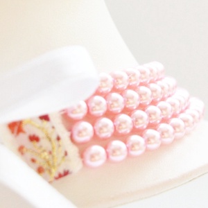 4 soros rózsaszín kaláris - 6 mm-es üvegtekla gyöngyből - ékszer - nyaklánc - gyöngyös nyaklánc - Meska.hu