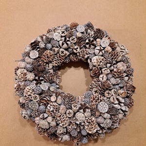 Jegesfehér kopogtató, Otthon & Életmód, Dekoráció, Ajtó- és ablak dekoráció, Ajtódísz & Kopogtató, Virágkötés, MESKA