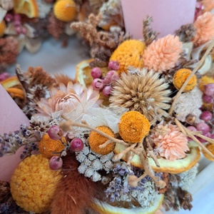 Barack-rózsaszín adventi koszorú - karácsony - adventi díszek - adventi koszorú - Meska.hu