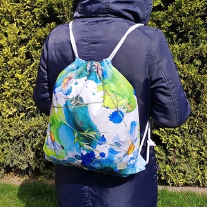 Margaréta Virágos Gym Bag Hátizsák Vízálló - táska & tok - hátizsák - tornazsák, gymbag - Meska.hu