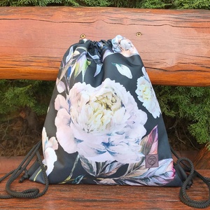Bazsarózsa Virágos Gym Bag Hátizsák Vízálló - Meska.hu
