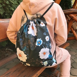 Vadrózsa Virágos Gym Bag Hátizsák Vízálló - táska & tok - hátizsák - tornazsák, gymbag - Meska.hu