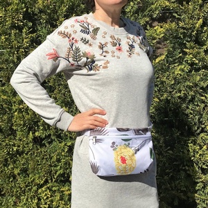 Sárga Virágos Pálmaleveles Vízálló Övtáska - táska & tok - övtáska - Meska.hu