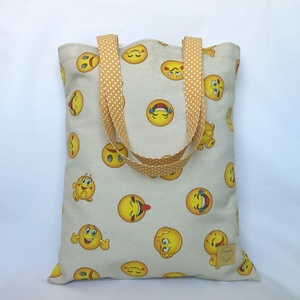 Smile Emoji Szatyor - táska & tok - bevásárlás & shopper táska - shopper, textiltáska, szatyor - Meska.hu
