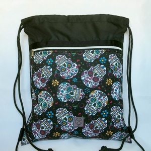 Mexikói Koponyás Vízlepergető Gym Bag Hátizsák - táska & tok - hátizsák - tornazsák, gymbag - Meska.hu
