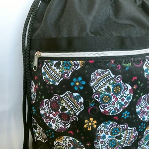 Mexikói Koponyás Vízlepergető Gym Bag Hátizsák - táska & tok - hátizsák - tornazsák, gymbag - Meska.hu