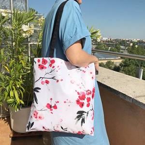 Szakura Vízlepergető Szatyor - táska & tok - bevásárlás & shopper táska - shopper, textiltáska, szatyor - Meska.hu
