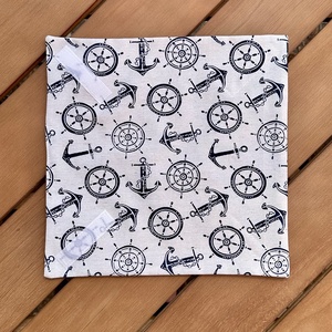 Kék Horgony Mintás Textil Szalvéta Újraszalvéta - táska & tok - uzsonna- & ebéd tartó - szendvics csomagoló - Meska.hu