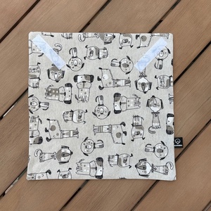 Rajzolt Kutya Mintás Textil Szalvéta Újraszalvéta - táska & tok - uzsonna- & ebéd tartó - szendvics csomagoló - Meska.hu