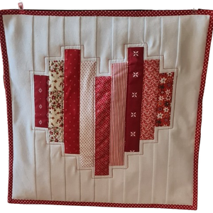 Patchwork díszpárnahuzat, piros szív - otthon & életmód - lakástextil - párna & párnahuzat - Meska.hu