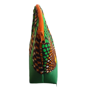 Zöld narancs afrikai mintás textil neszeszer - táska & tok - neszesszer - Meska.hu