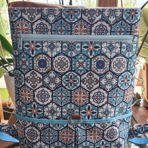 Kék csempemintás hátizsák - táska & tok - hátizsák - hátizsák - Meska.hu