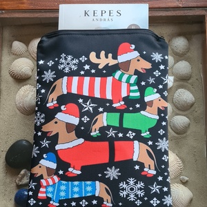 Karácsonyi cipzáras könyvtok - Meska.hu